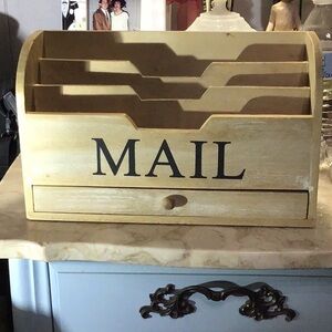 Wooden Mail Organizer with Drawer